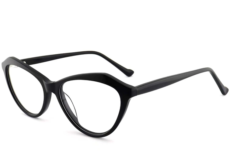 Schmetterlingsbrille aus schwarzem Acetat #BS2012-0508