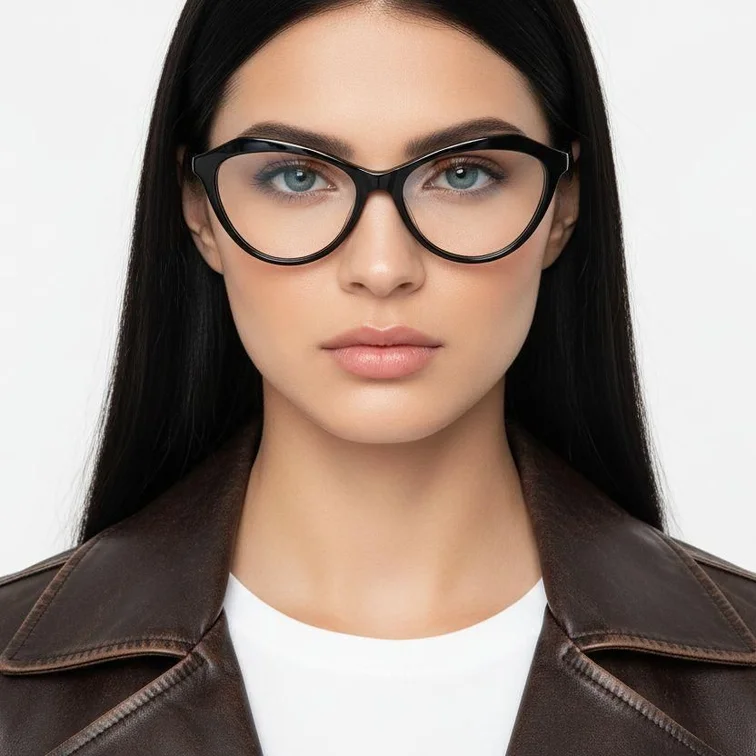 Gafas de acetato negro con forma de mariposa #BS2012-0508