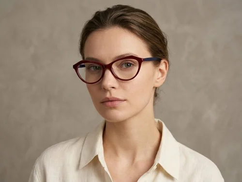 Lunettes papillon en acétate rouge #BS2012-0511