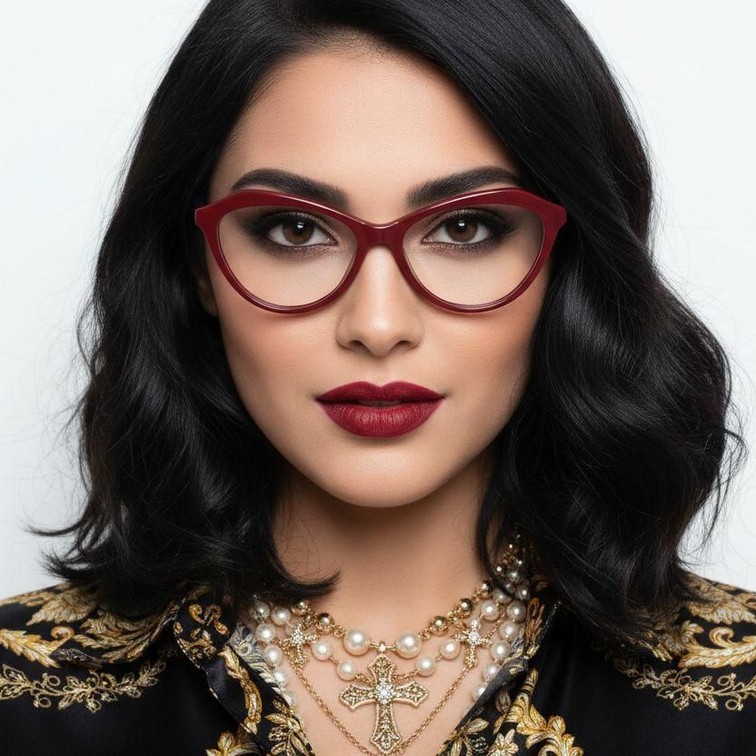 Gafas de acetato rojo mariposa #BS2012-0511