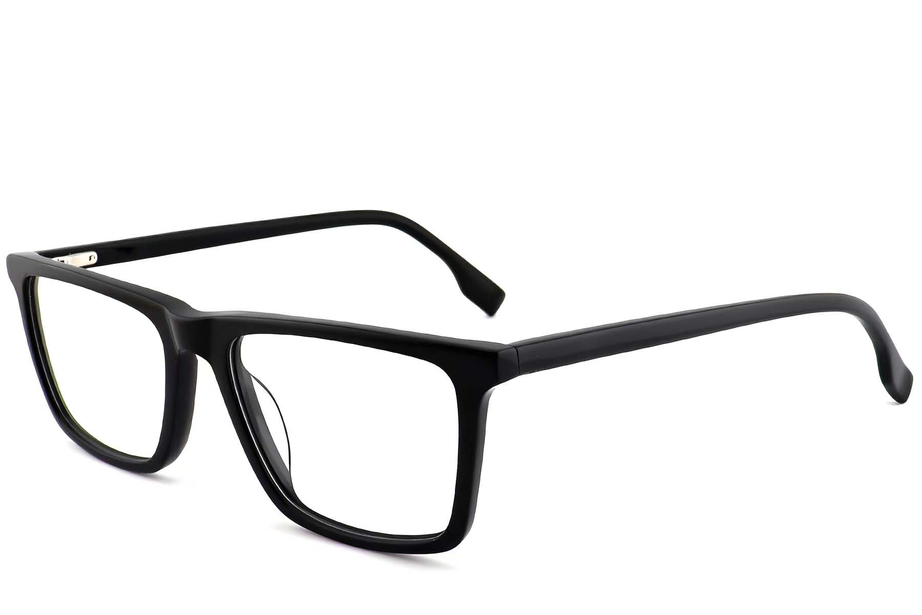 Rectangular Black Acetate Glasses #BS2012-0513