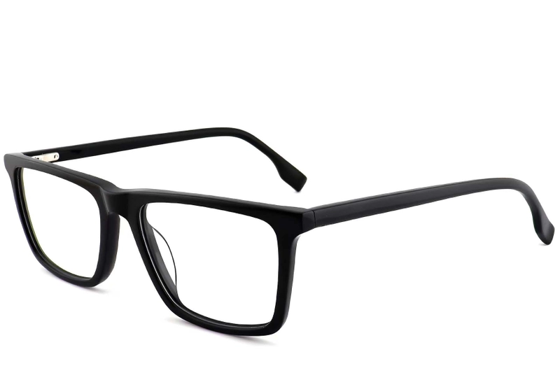 Lunettes rectangulaires en acétate noir #BS2012-0513