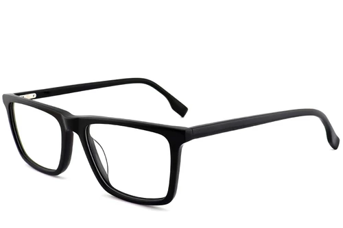 Lunettes rectangulaires en acétate noir #BS2012-0513