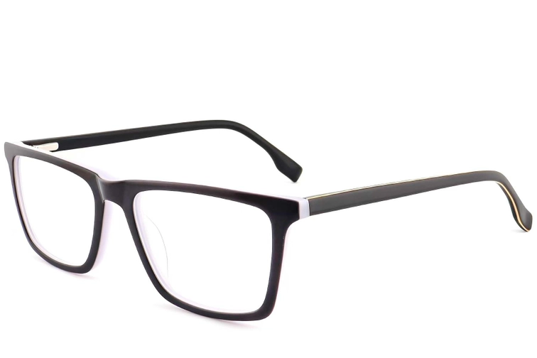 Rectangular Grey Acetate Glasses #BS2012-0514