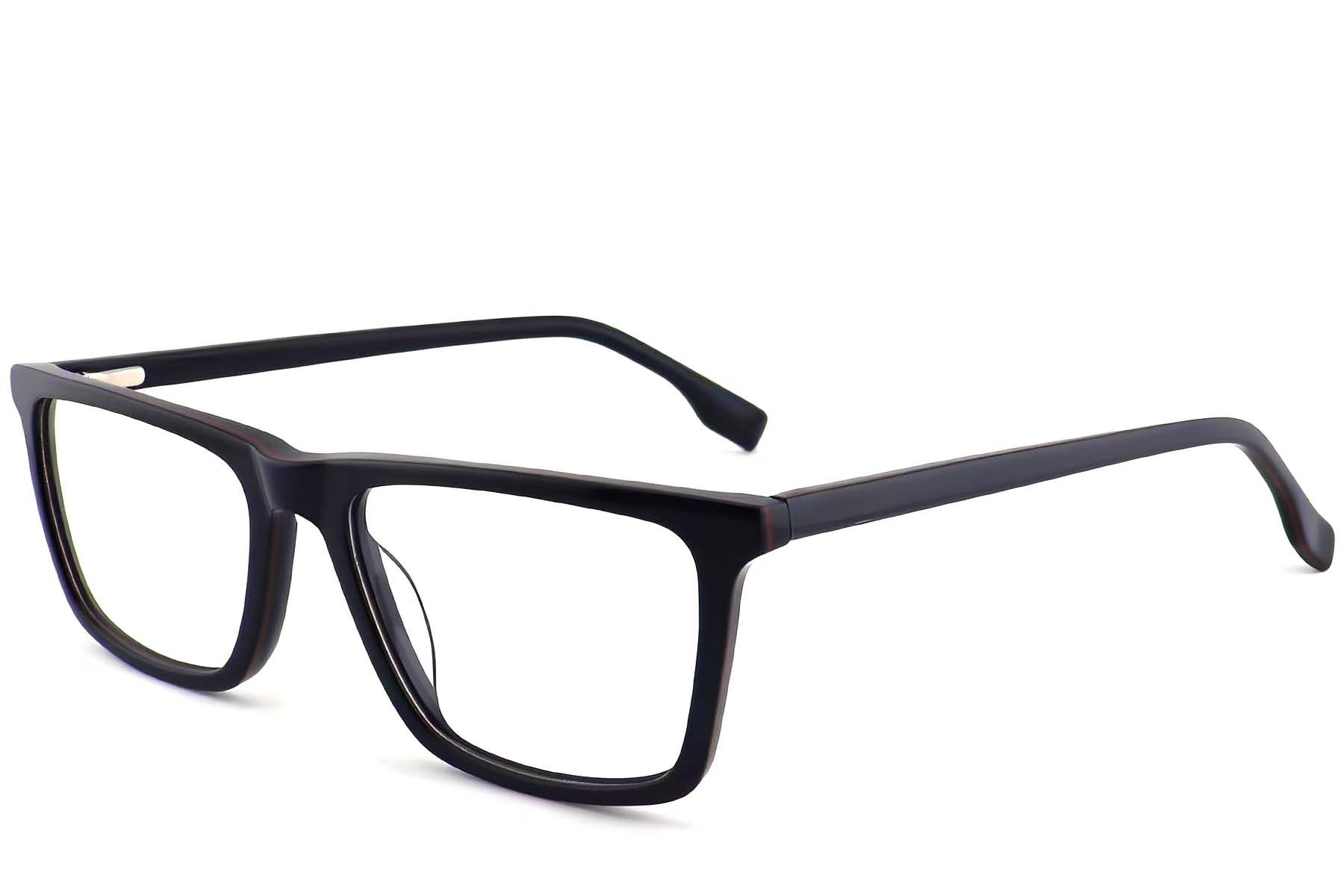 Rechthoekige blauwe acetaatbril #BS2012-0515