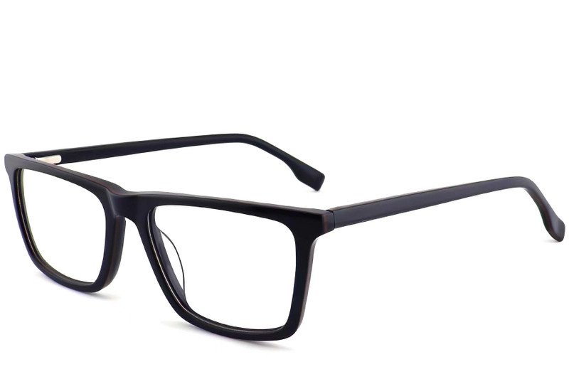 Verres rectangulaires en acétate bleu #BS2012-0515