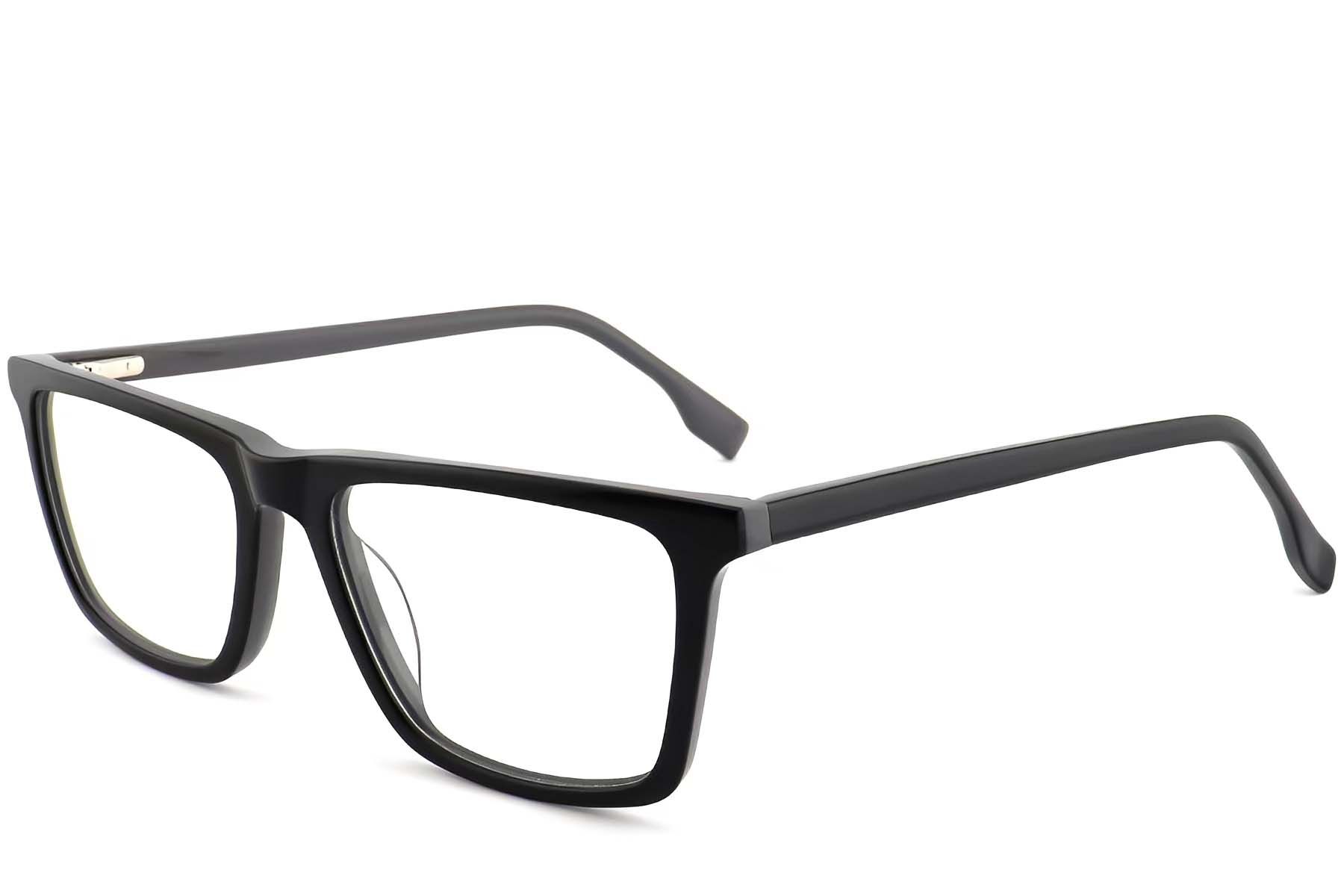 Rectangular Black Acetate Glasses #BS2012-0516