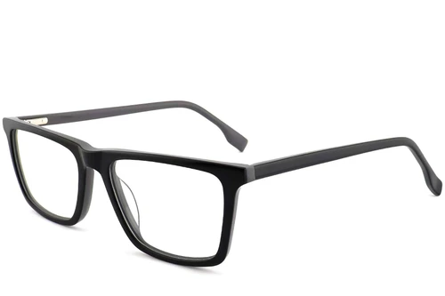 Lunettes rectangulaires en acétate noir #BS2012-0516