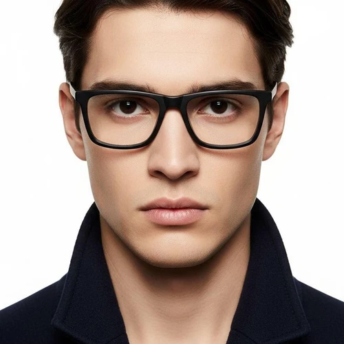 Rectangular Black Acetate Glasses #BS2012-0516