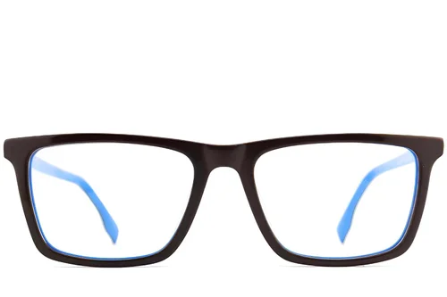 Lunettes rectangulaires en acétate brun #BS2012-0517