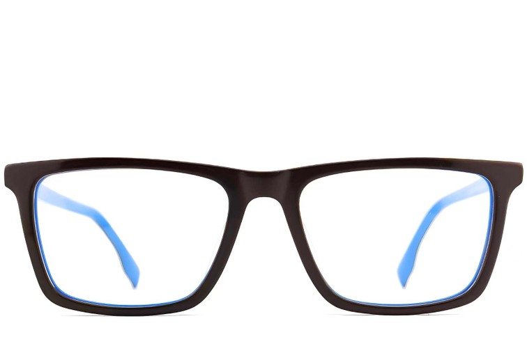 Rectangular Brown Acetate Glasses #BS2012-0517