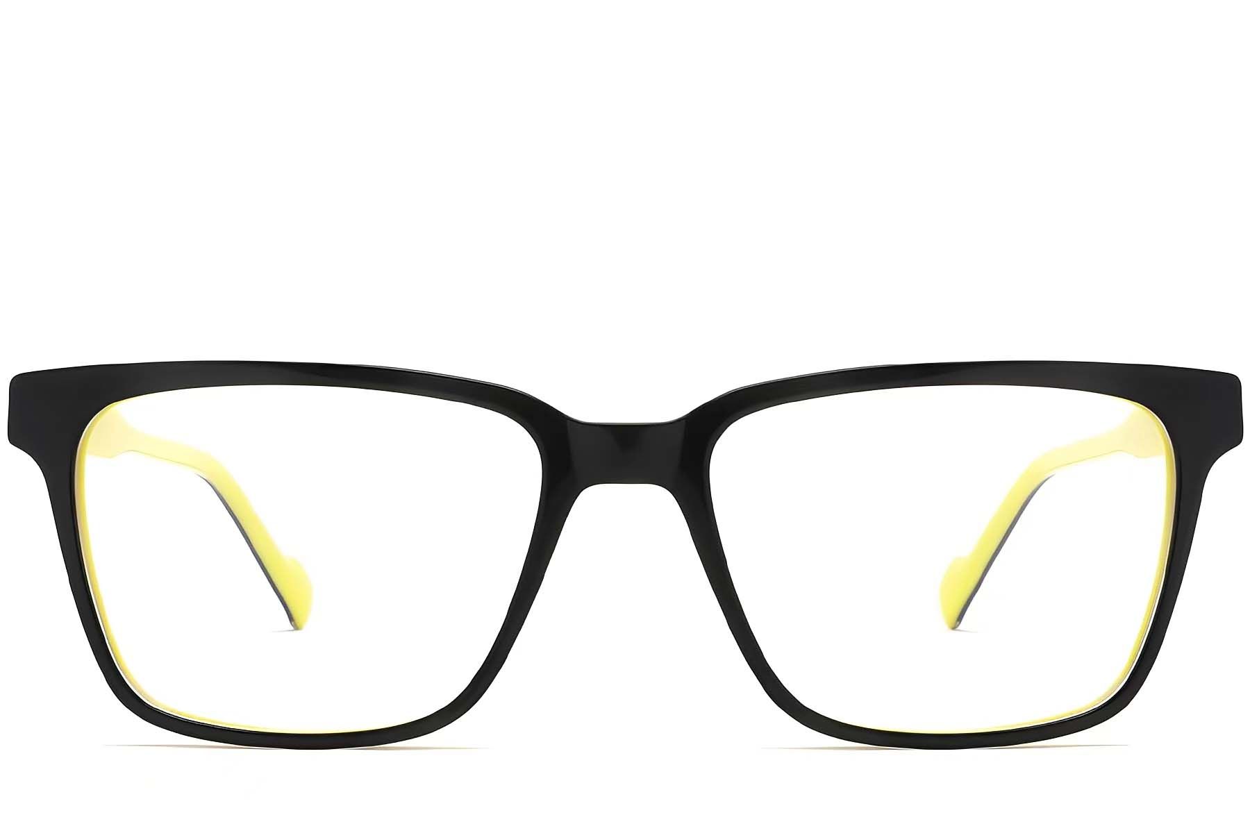 Rectangular Black Acetate Glasses #BS2012-0518