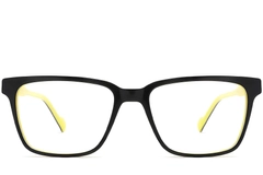 Lunettes rectangulaires en acétate noir #BS2012-0518