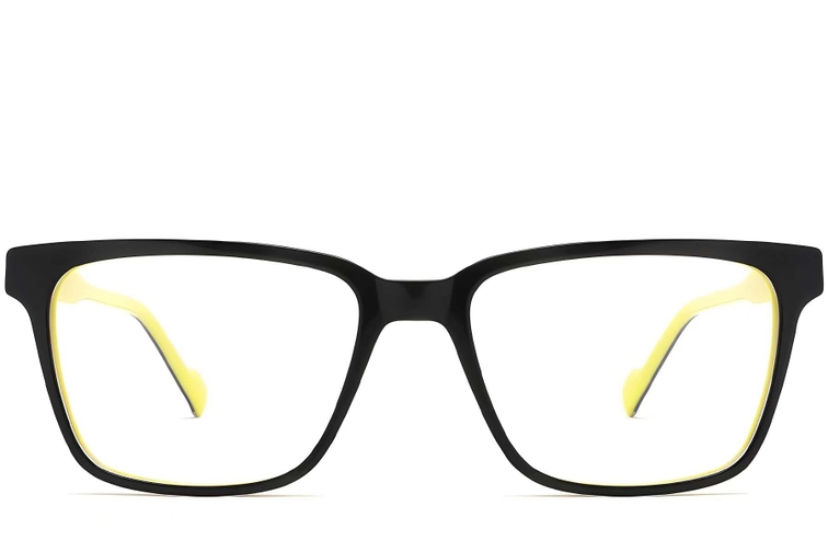 Rectangular Black Acetate Glasses #BS2012-0518