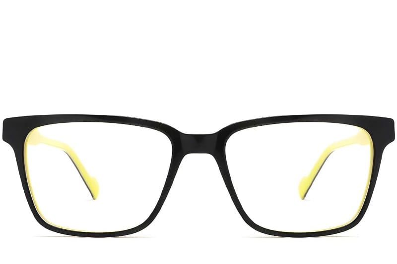 Lunettes rectangulaires en acétate noir #BS2012-0518