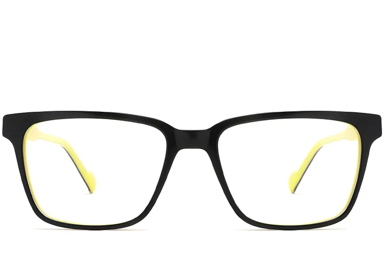 Rectangular Black Acetate Glasses #BS2012-0518