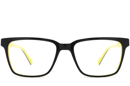 Lunettes rectangulaires en acétate noir #BS2012-0518