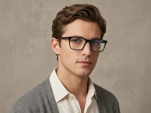 Lunettes rectangulaires en acétate noir #BS2012-0519