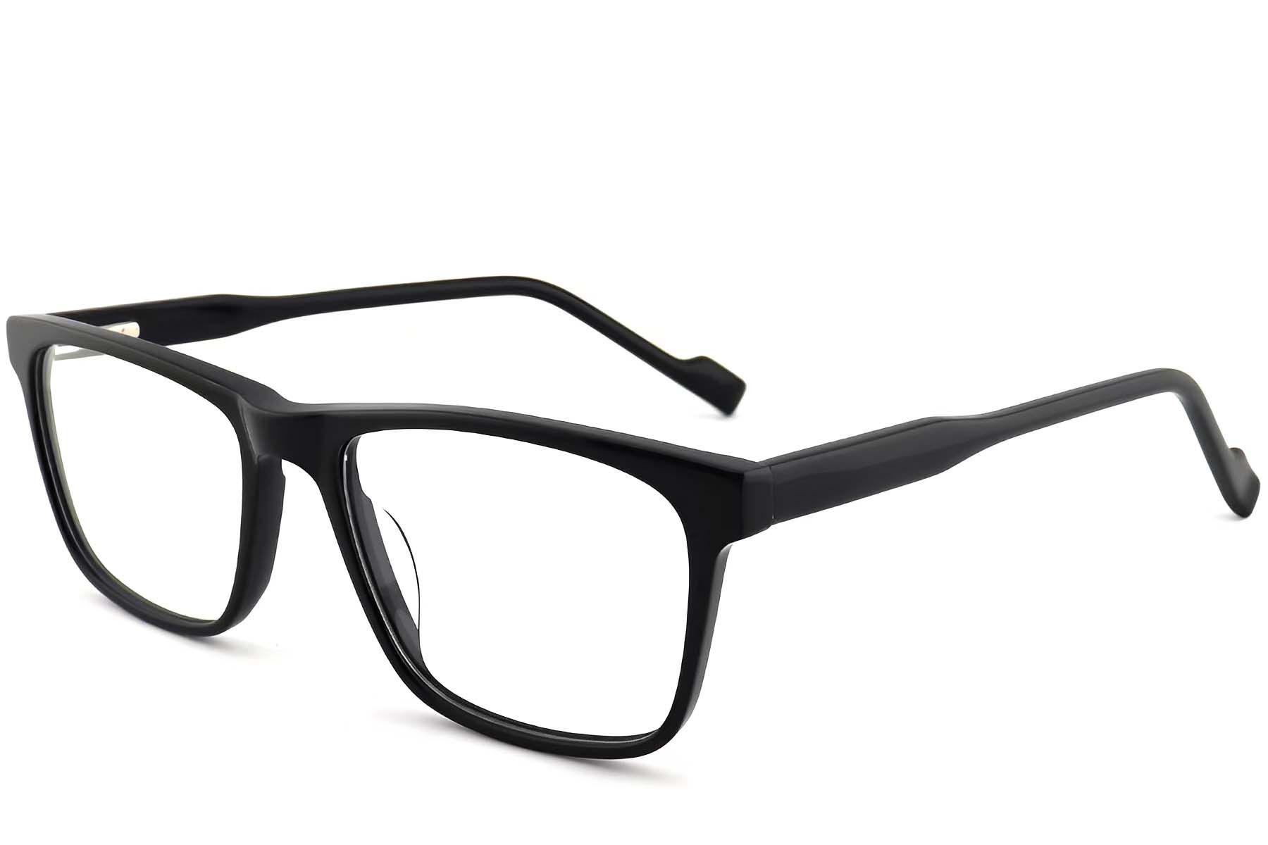 Rectangular Black Acetate Glasses #BS2012-0519