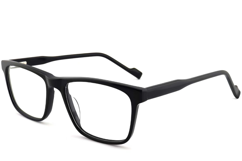 Lunettes rectangulaires en acétate noir #BS2012-0519