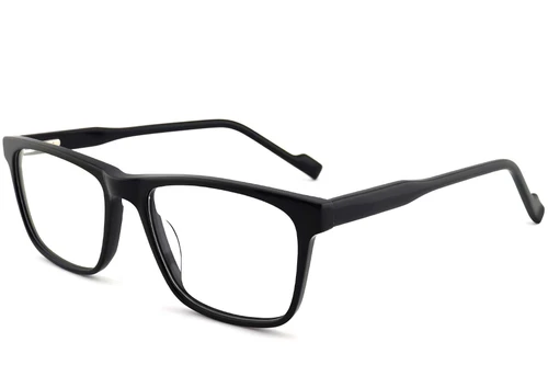 Lunettes rectangulaires en acétate noir #BS2012-0519