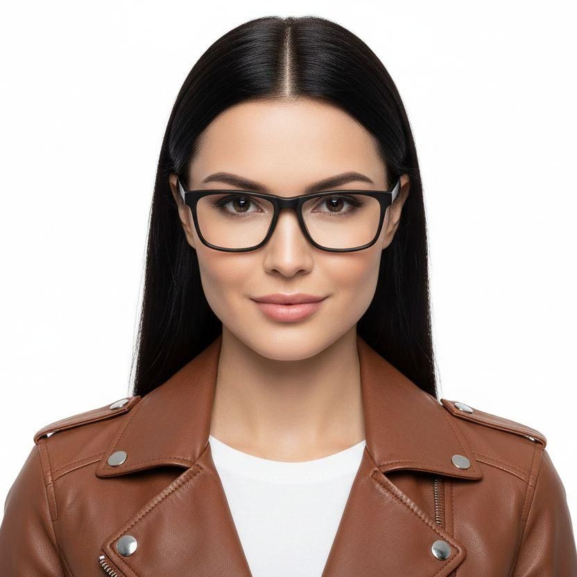 Rectangular Black Acetate Glasses #BS2012-0519