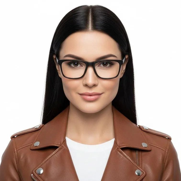 Rectangular Black Acetate Glasses #BS2012-0519