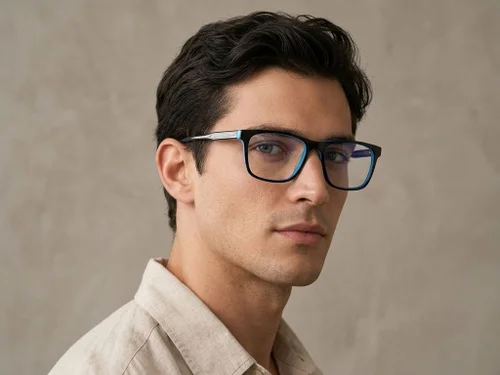 Lunettes rectangulaires en acétate noir #BS2012-0520