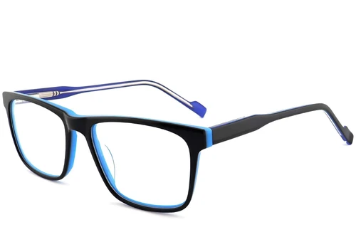 Lunettes rectangulaires en acétate noir #BS2012-0520