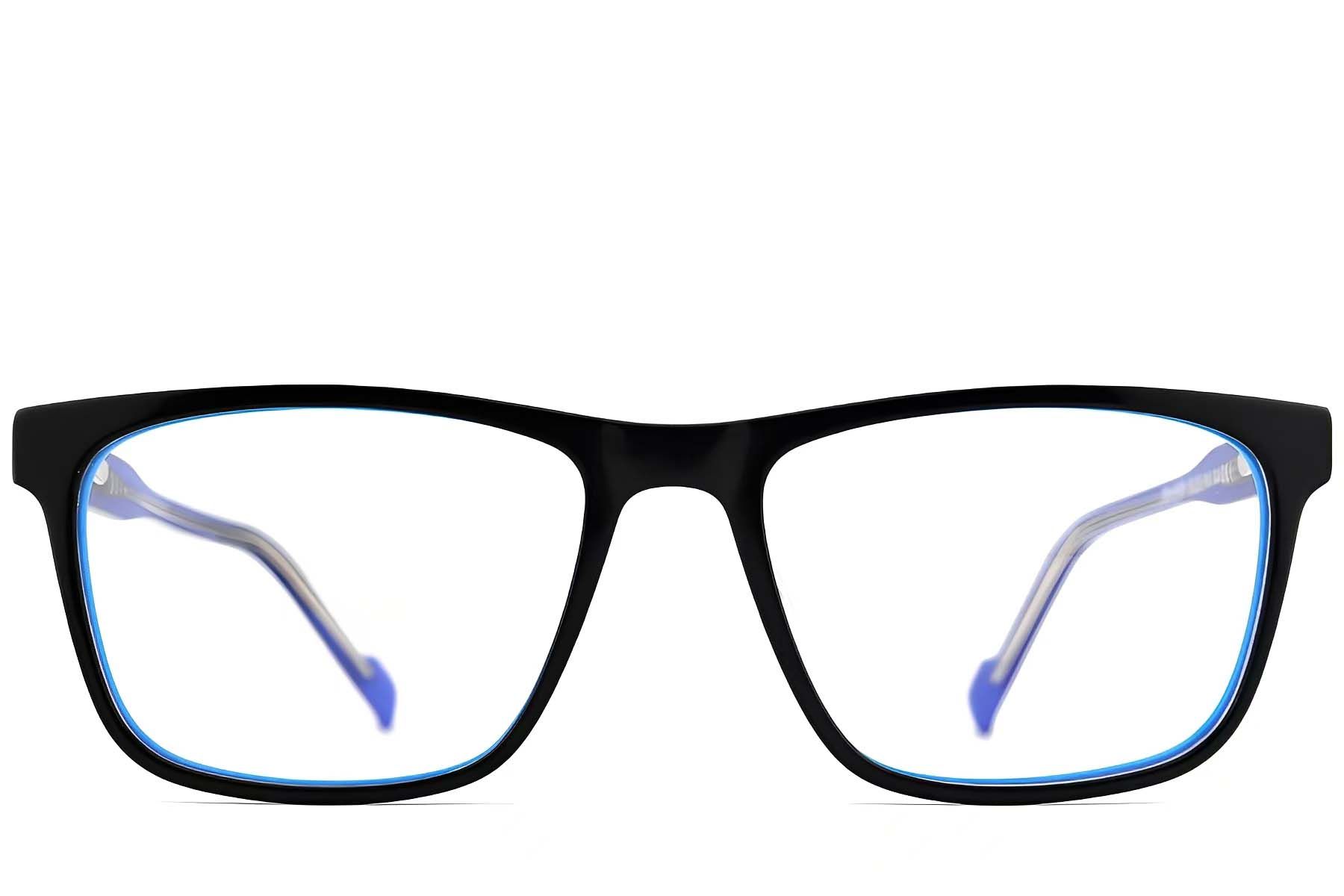Rectangular Black Acetate Glasses #BS2012-0520