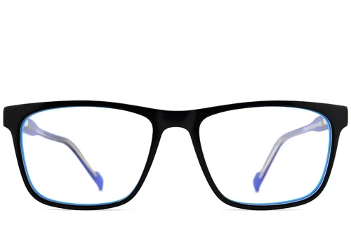 Lunettes rectangulaires en acétate noir #BS2012-0520