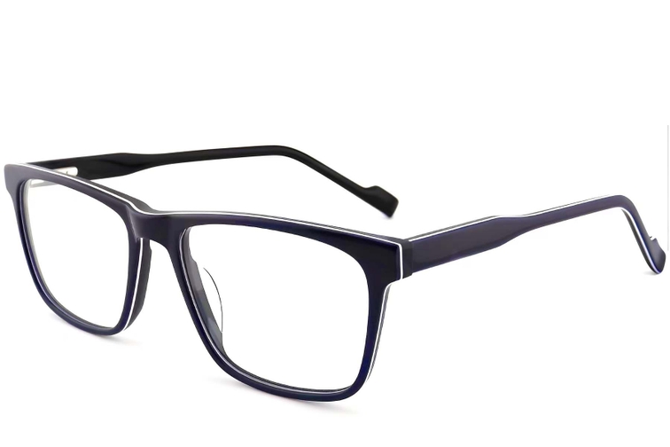 Rectangular Blue Acetate Glasses #BS2012-0521