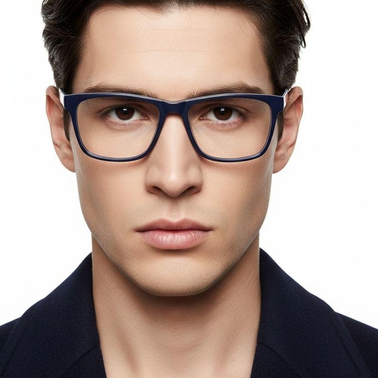 Rectangular Blue Acetate Glasses #BS2012-0521