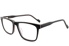 Lunettes rectangulaires en acétate noir #BS2012-0522