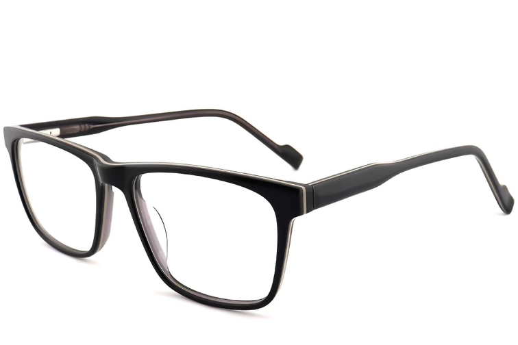 Vasos rectangulares de acetato negro #BS2012-0522