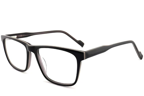 Lunettes rectangulaires en acétate noir #BS2012-0522