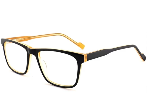 Lunettes rectangulaires en acétate noir #BS2012-0523