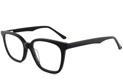 Lunettes rectangulaires en acétate noir #BS2012-0525