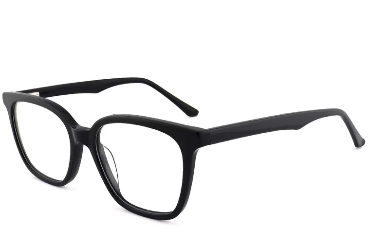 Lunettes rectangulaires en acétate noir #BS2012-0525