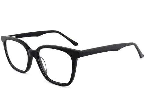 Rectangular Black Acetate Glasses #BS2012-0525
