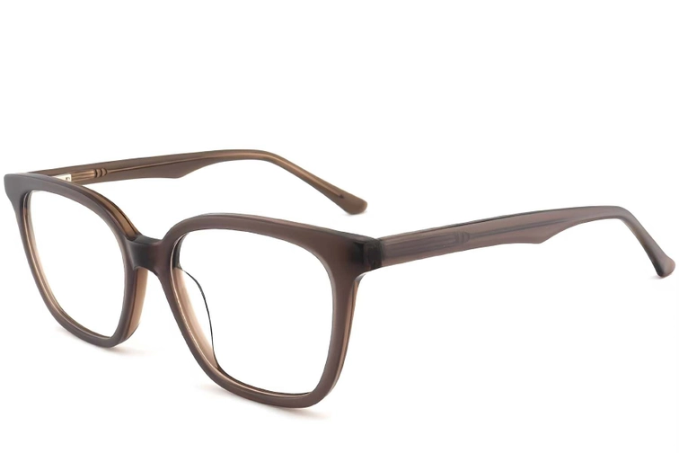 Rectangular Brown Acetate Glasses #BS2012-0526