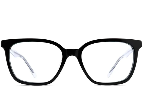 Lunettes rectangulaires en acétate noir #BS2012-0528