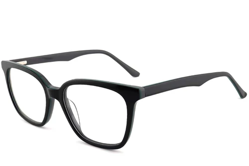 Lunettes rectangulaires en acétate noir #BS2012-0529