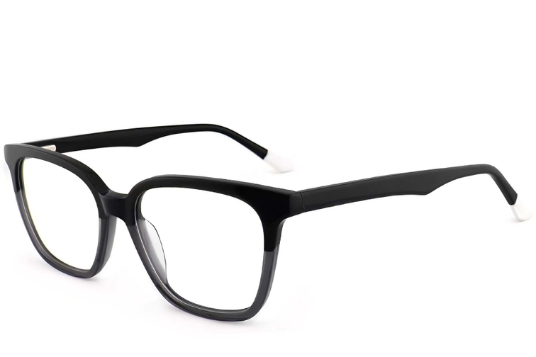 Rectangular Grey Acetate Glasses #BS2012-0531