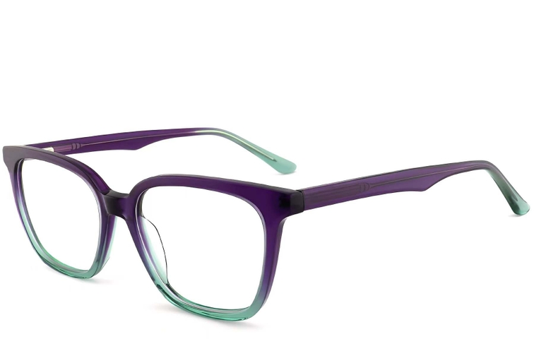 Rectangular Purple Acetate Glasses #BS2012-0532