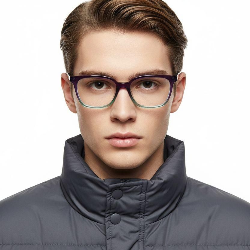 Rectangular Purple Acetate Glasses #BS2012-0532