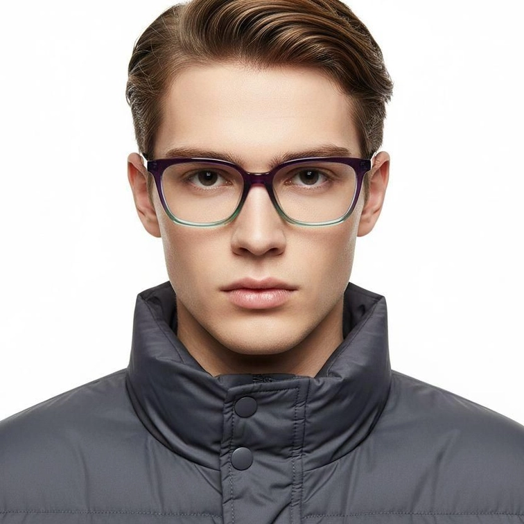 Rectangular Purple Acetate Glasses #BS2012-0532