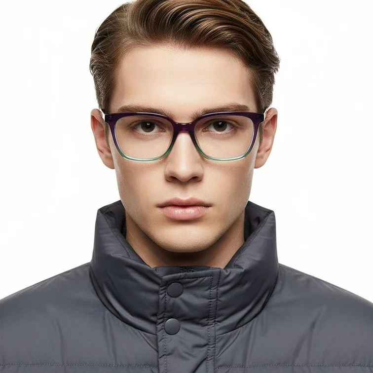 Rectangular Purple Acetate Glasses #BS2012-0532