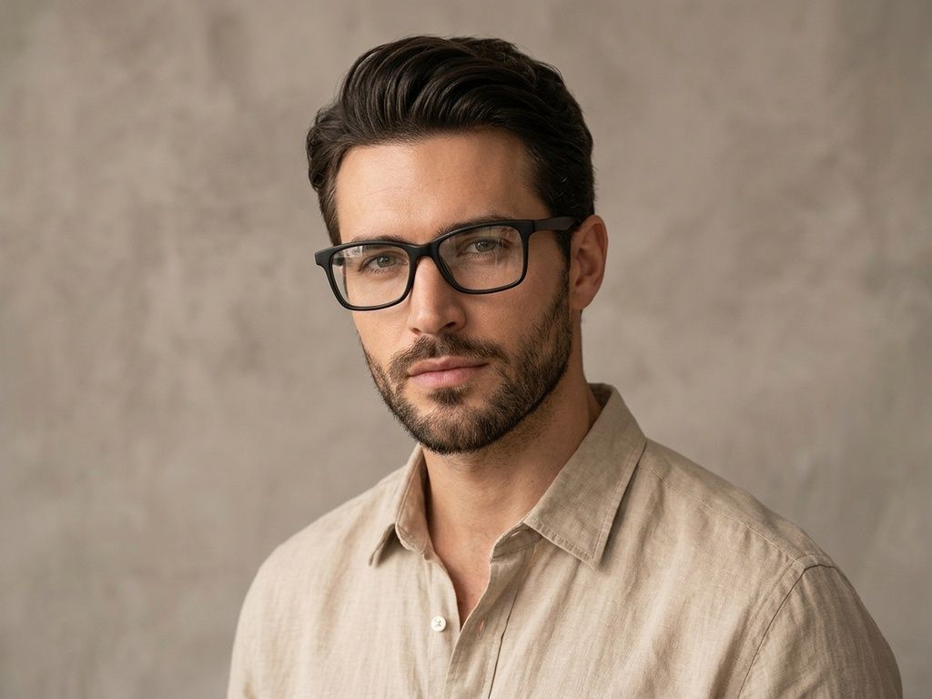 Rectangular Black Acetate Glasses #BS2012-0533