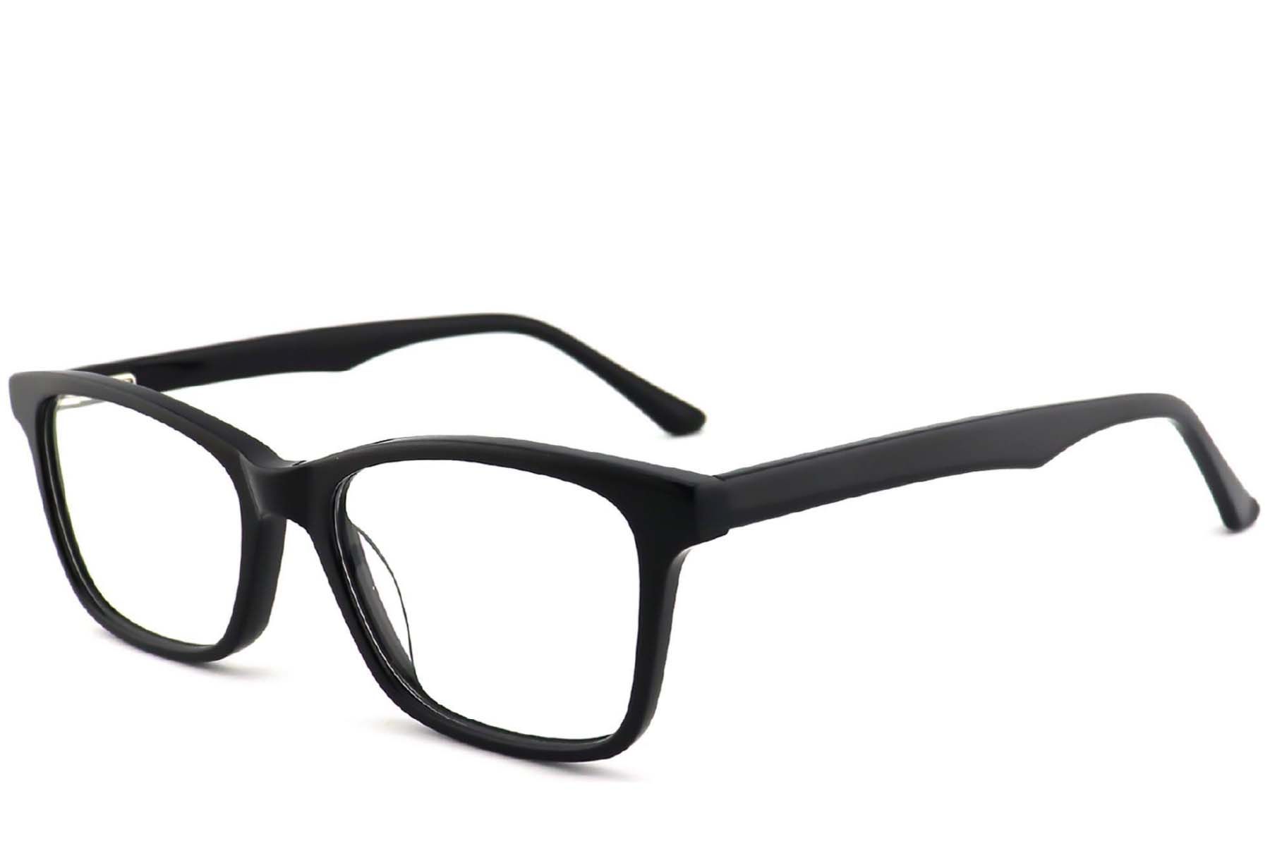 Rectangular Black Acetate Glasses #BS2012-0533